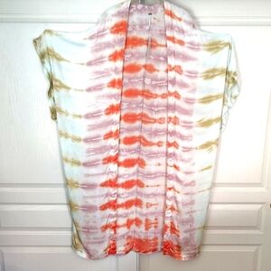 YFB-Tie-Dye Open Front Kimono Cardigan